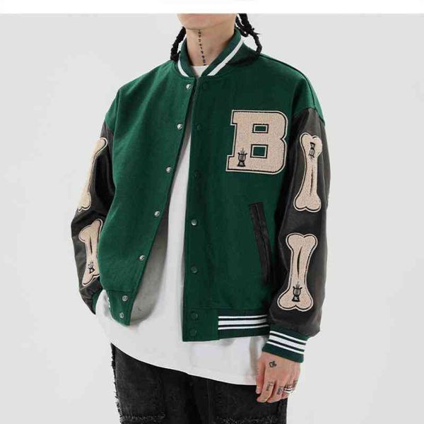men's et, bone letter patchwork harajuku korean street style baseball cap spring and autumn coat, Black;brown
men's et, bone letter patchwork harajuku korean street style baseball cap spring and autumn coat, Black;brown
