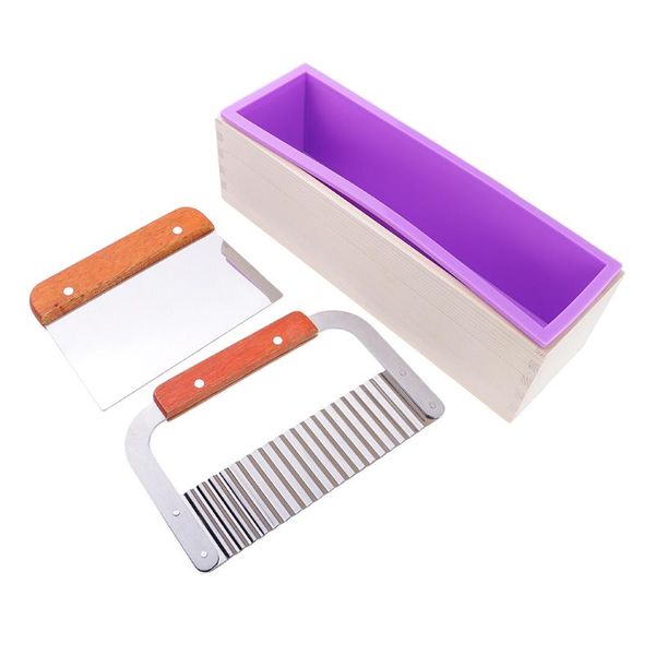 craft tools rectangle silicone soap mold with wood box + straight cutter wavy maker loaf potato cutting
craft tools rectangle silicone soap mold with wood box + straight cutter wavy maker loaf potato cutting