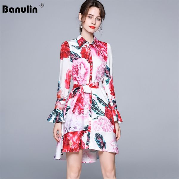 banulin women runway floral summer shirt dresses female flower print flare sleeve elegant belt bow holiday boho short dress 210603, Black;gray
banulin women runway floral summer shirt dresses female flower print flare sleeve elegant belt bow holiday boho short dress 210603, Black;gray