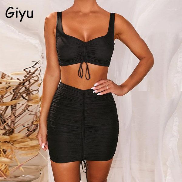 giyu 2021 summer mesh 2 piece set women drawstring crop bodycon rushed skirt sets backless club party two women's tracksuits, Gray
giyu 2021 summer mesh 2 piece set women drawstring crop bodycon rushed skirt sets backless club party two women's tracksuits, Gray