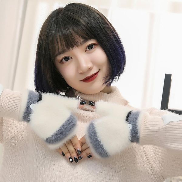 five fingers gloves fashion girls winter cute warm knitted woolen thickened office student writing half-finger stripe clamshell plush, Blue;gray
five fingers gloves fashion girls winter cute warm knitted woolen thickened office student writing half-finger stripe clamshell plush, Blue;gray