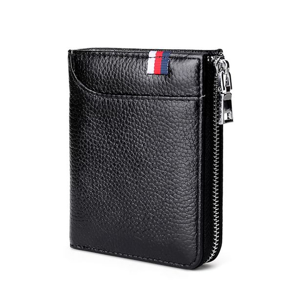 men's genuine leather zipper blocking anti theft purse business card holder bag wallets, Red;black
men's genuine leather zipper blocking anti theft purse business card holder bag wallets, Red;black