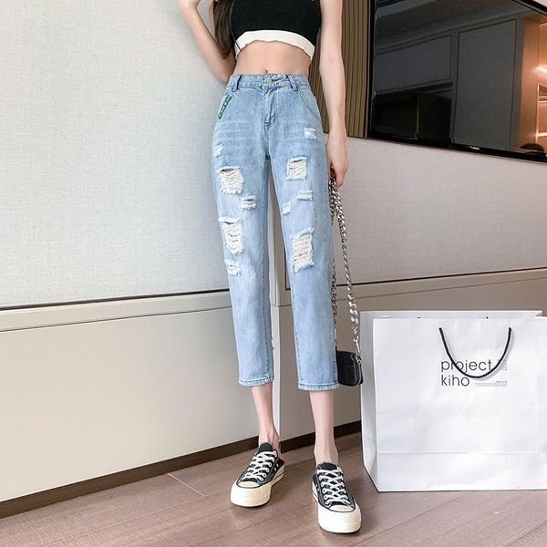 women's jeans summer thin calf length loose women high waist ripped holes beggar streetwear denim trousers for girls boyfriend 2021, Blue
women's jeans summer thin calf length loose women high waist ripped holes beggar streetwear denim trousers for girls boyfriend 2021, Blue