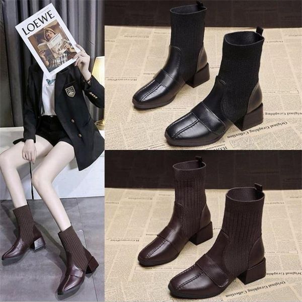 boots 2021women sock autumn and winter thick-heeled leather women's mid-heel stretch short thin, Black
boots 2021women sock autumn and winter thick-heeled leather women's mid-heel stretch short thin, Black