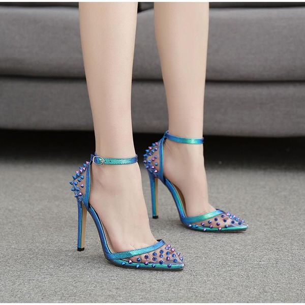 dress shoes women summer sandals woman transparent rivets thin high heels female ankle strap shoe elegant pointed toe ladies, Black
dress shoes women summer sandals woman transparent rivets thin high heels female ankle strap shoe elegant pointed toe ladies, Black