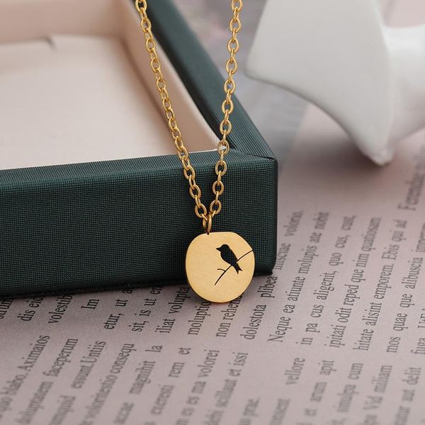 pendant necklaces necklace simple rose gold mini bird on tree leaf women men boho jewelry stainless steel ketting oval collier femme, Silver
pendant necklaces necklace simple rose gold mini bird on tree leaf women men boho jewelry stainless steel ketting oval collier femme, Silver