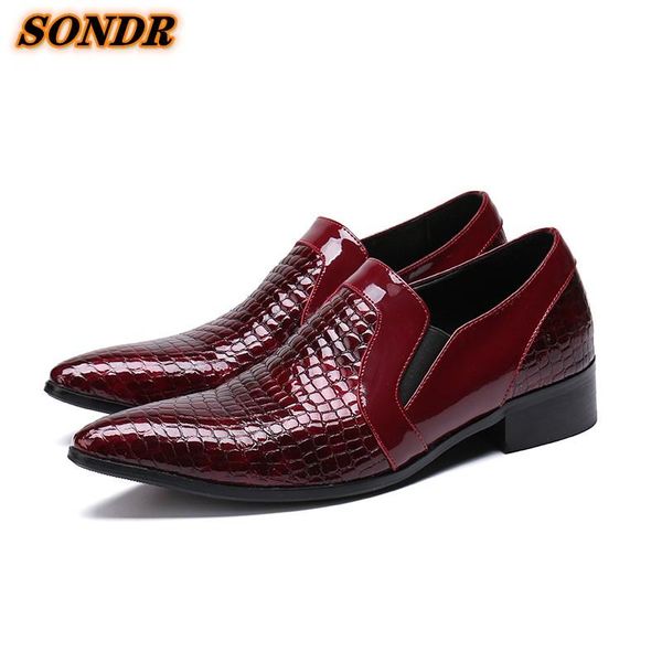 dress shoes red retro british style men genuine leather pointed toe snake skin breathable loafers formal scarpe da uomo, Black
dress shoes red retro british style men genuine leather pointed toe snake skin breathable loafers formal scarpe da uomo, Black