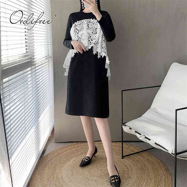 spring autumn women black shift dress long sleeve vintage loose lace patchwork hollow out party 210513, Black;gray
spring autumn women black shift dress long sleeve vintage loose lace patchwork hollow out party 210513, Black;gray