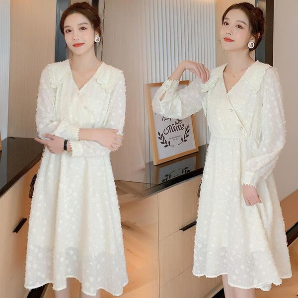 maternity dresses 002# clothes spring autumn chiffon long sleeves nursing solid color loose stylish dress for pregnant women, White
maternity dresses 002# clothes spring autumn chiffon long sleeves nursing solid color loose stylish dress for pregnant women, White