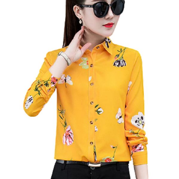 plus size print floral women shirt spring autumn new korean lapel long sleeves slim chiffon blouses fashion yellow street x0521, White
plus size print floral women shirt spring autumn new korean lapel long sleeves slim chiffon blouses fashion yellow street x0521, White
