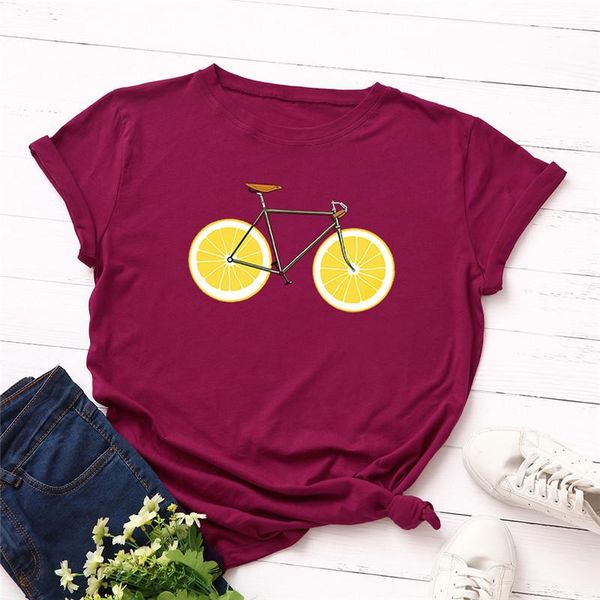 women's t-shirt plus size s-5xl bike lemon print t shirt women 100% cotton o neck short sleeve summer casual bicycle tshirt, White
women's t-shirt plus size s-5xl bike lemon print t shirt women 100% cotton o neck short sleeve summer casual bicycle tshirt, White