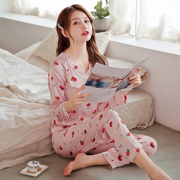 women sleepwear autumn long sleeved v neck pajamas set silk satin pyjamas girl pijama woman homewear, Black;red
women sleepwear autumn long sleeved v neck pajamas set silk satin pyjamas girl pijama woman homewear, Black;red