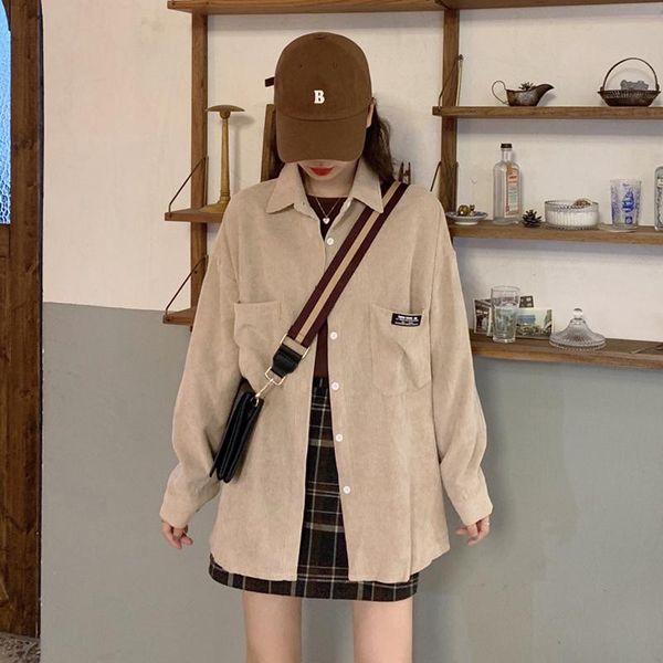 women's jackets spring and autumn all-match jacket women 2021 korean loose long sleeved shirt female coat basic comfortable pocket, Black;brown
women's jackets spring and autumn all-match jacket women 2021 korean loose long sleeved shirt female coat basic comfortable pocket, Black;brown