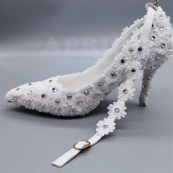 full lace white wedding pumps shoes bride point toes 9cm thin heels bridal brides silver crystal ankle strap shoe dress, Black
full lace white wedding pumps shoes bride point toes 9cm thin heels bridal brides silver crystal ankle strap shoe dress, Black