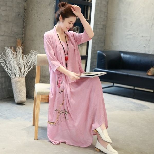 style 2021 loose new elegant national fake two piece printed cotton and hemp medium length dress women's fashi, White;black
style 2021 loose new elegant national fake two piece printed cotton and hemp medium length dress women's fashi, White;black