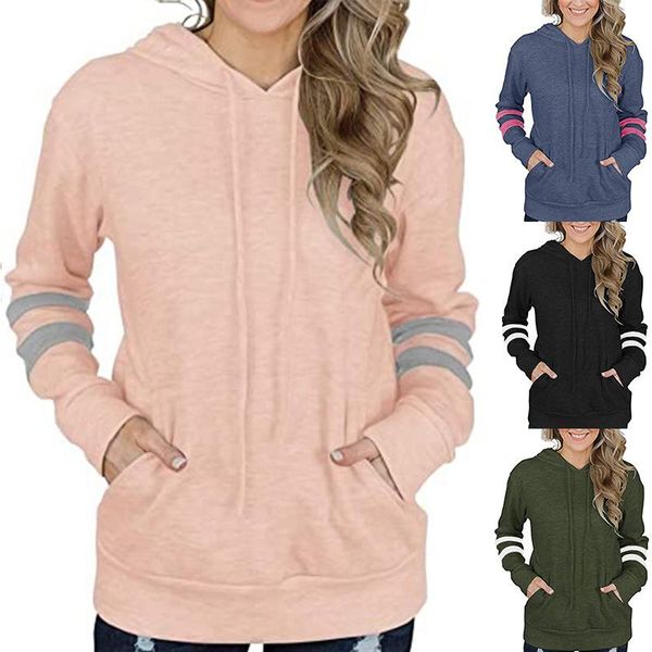 women's hoodies & sweatshirts kalenmos women contrast striped loose kangaroo pocket jogger sports fashion long sleeve vintage, Black
women's hoodies & sweatshirts kalenmos women contrast striped loose kangaroo pocket jogger sports fashion long sleeve vintage, Black