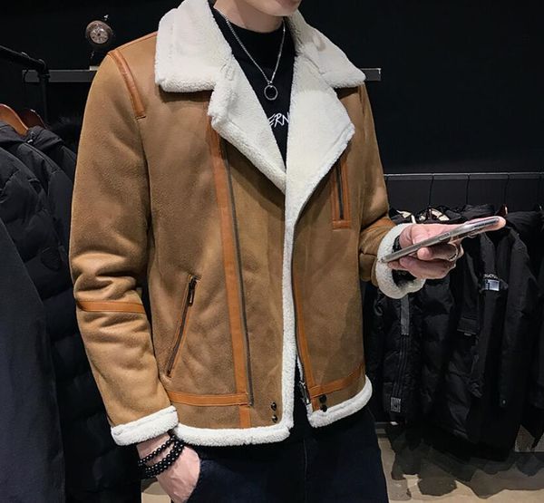 men's fur & faux winter cotton jacket male lambskin coat thickened plus velvet short motorcycle all-in-one deerskin tide, Black
men's fur & faux winter cotton jacket male lambskin coat thickened plus velvet short motorcycle all-in-one deerskin tide, Black