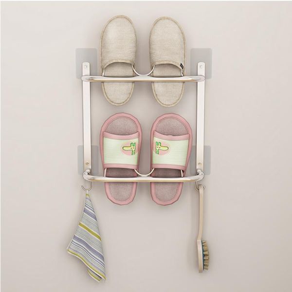 double-layer shoes rack wall mount slippers shelf slipper storage organizer stainless steel shoe hanging clothing & wardrobe
double-layer shoes rack wall mount slippers shelf slipper storage organizer stainless steel shoe hanging clothing & wardrobe