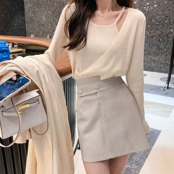 women's blouses & shirts korean fashion vintage knitted women casual long sleeve elegant y2k sweater 2021 autumn design blouse fem, White 
women's blouses & shirts korean fashion vintage knitted women casual long sleeve elegant y2k sweater 2021 autumn design blouse fem, White