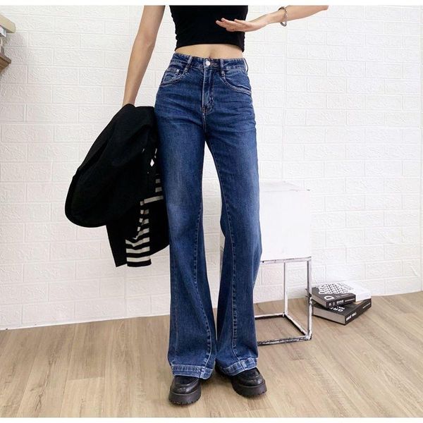 women's jeans casual high waist micro flare wide leg streetwear loose denim pants ladies floor length trousers, Blue
women's jeans casual high waist micro flare wide leg streetwear loose denim pants ladies floor length trousers, Blue