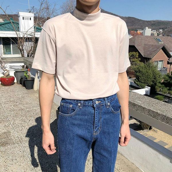 men's t-shirts korean stand-up collar t-shirt fashion cotton casual t shirt men streetwear loose summer short-sleeved tshirt mens, White;black
men's t-shirts korean stand-up collar t-shirt fashion cotton casual t shirt men streetwear loose summer short-sleeved tshirt mens, White;black