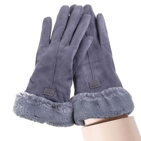 five fingers gloves women winter touch screen thermal plush lined windproof driving mittens, Blue;gray
five fingers gloves women winter touch screen thermal plush lined windproof driving mittens, Blue;gray