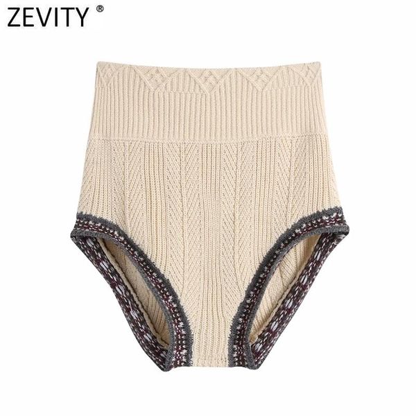 zevity women vintage high waist patchwork jacquard knitting shorts lady streetwear chic casual slim briefs pantalone cortos p966 women', White;black
zevity women vintage high waist patchwork jacquard knitting shorts lady streetwear chic casual slim briefs pantalone cortos p966 women', White;black