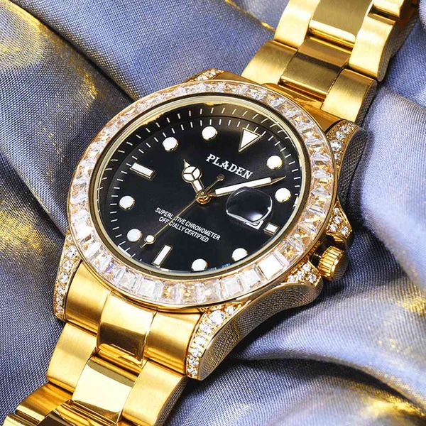 watches pladen gold men watch diamond luxury original water proof male wristwatch clock 22mm watchband luminous calendar quartz zegarek, Slivery;brown
watches pladen gold men watch diamond luxury original water proof male wristwatch clock 22mm watchband luminous calendar quartz zegarek, Slivery;brown