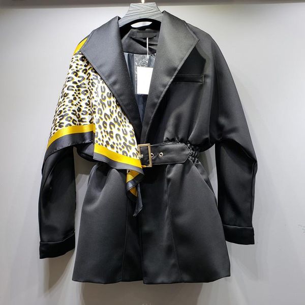 women's suits & blazers women blazer leopard print spliced ladies black long sleeve belt temperament womens jacket coat autumn winter, White;black
women's suits & blazers women blazer leopard print spliced ladies black long sleeve belt temperament womens jacket coat autumn winter, White;black