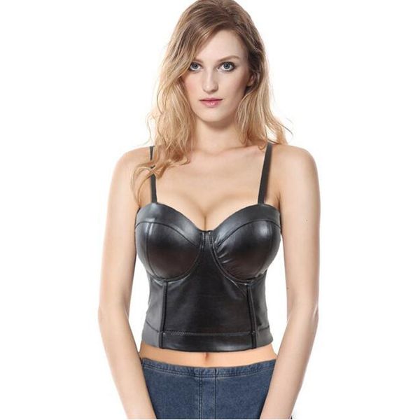 costumes night club pu leather waistcoat with open navel and ultra short bra strap, Black
costumes night club pu leather waistcoat with open navel and ultra short bra strap, Black