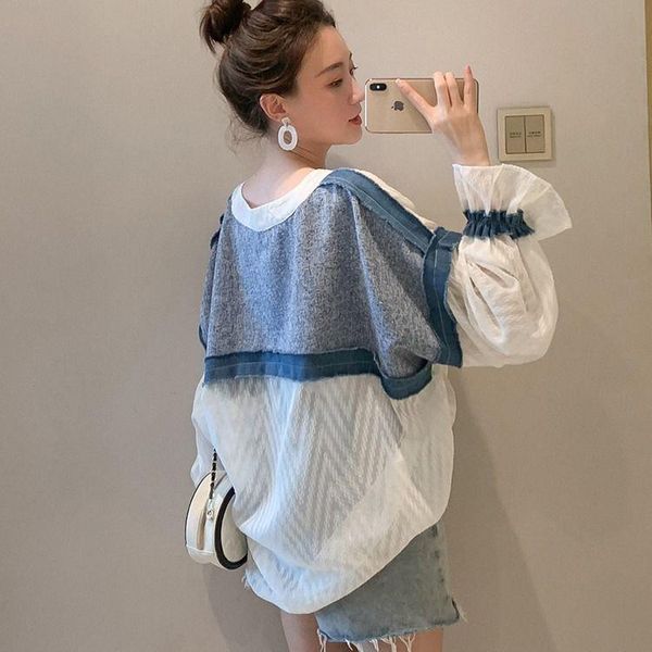 spring japanese loose sweet women shirt v neck lace patchwork harajuku flare sleeve chiffon a36, White
spring japanese loose sweet women shirt v neck lace patchwork harajuku flare sleeve chiffon a36, White