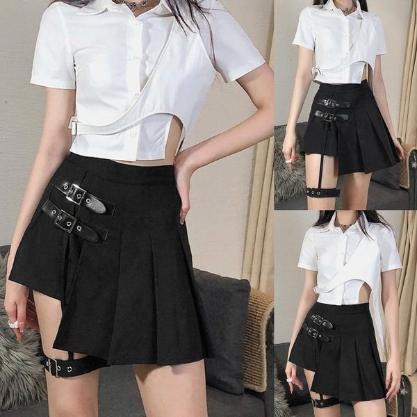 skirts women gothic punk high waist pleated black mini skater skirt with garter thigh r x7ya
skirts women gothic punk high waist pleated black mini skater skirt with garter thigh r x7ya