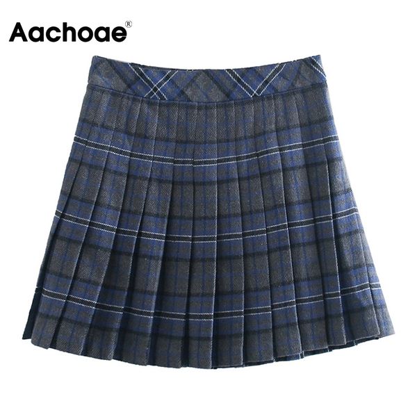aachaoe women vintage plaid mini skirts fashion high waist pleated female side zipper elegant skirt faldas mujer 210413, Black
aachaoe women vintage plaid mini skirts fashion high waist pleated female side zipper elegant skirt faldas mujer 210413, Black