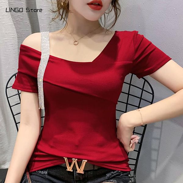 european summer clothes korean fashion bottoming shirt strapless diamond women short-sleeved t-shirt ropa mujer women's, White
european summer clothes korean fashion bottoming shirt strapless diamond women short-sleeved t-shirt ropa mujer women's, White