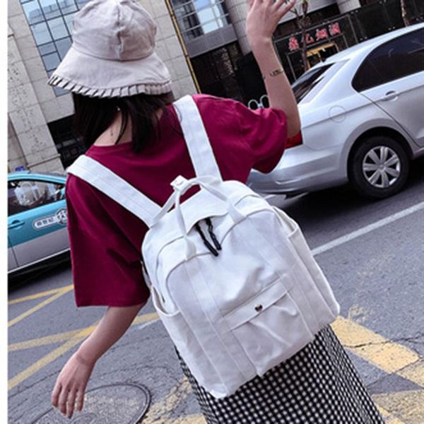 backpack travel high capacity student bag casual canvas white black women for soft handle solid silt pocket
backpack travel high capacity student bag casual canvas white black women for soft handle solid silt pocket
