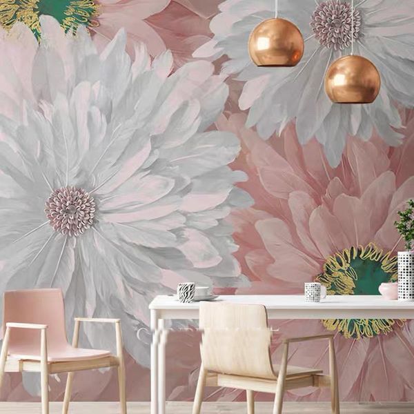 wallpapers bacaz custom size plume african chrysanthemum dry flower wallpaper mural for bed background 3d floral wall paper sticker decor 
wallpapers bacaz custom size plume african chrysanthemum dry flower wallpaper mural for bed background 3d floral wall paper sticker decor