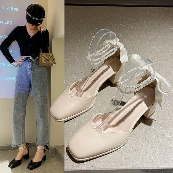 thick heel shallow mouth single sho women's 2021 spring and summer korean version square head buckle beaded high heels
thick heel shallow mouth single sho women's 2021 spring and summer korean version square head buckle beaded high heels