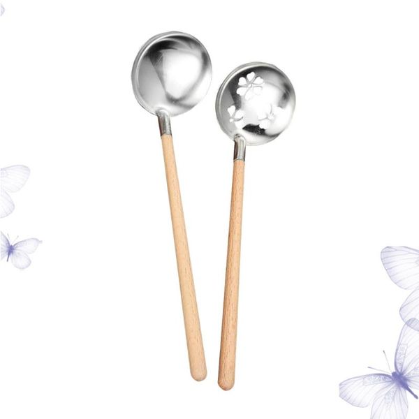 spoons 2pcs stainless steel soup spoon scoop colander cooking ladle cookware for home restaurant (wooden handle ladle+wooden col
spoons 2pcs stainless steel soup spoon scoop colander cooking ladle cookware for home restaurant (wooden handle ladle+wooden col