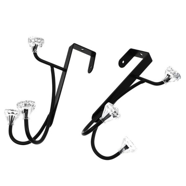 hooks & rails 2pcs creative household punch-clothes hanging (black)