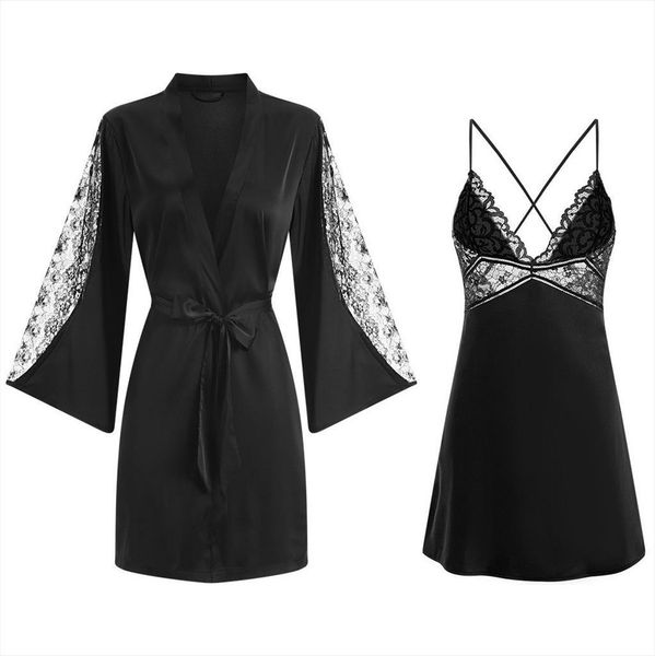 silky intimate lingerie sleep set women sleepwear satin kimono bathrobe gown nightdress lace nightgown nightwear, Black;red
silky intimate lingerie sleep set women sleepwear satin kimono bathrobe gown nightdress lace nightgown nightwear, Black;red