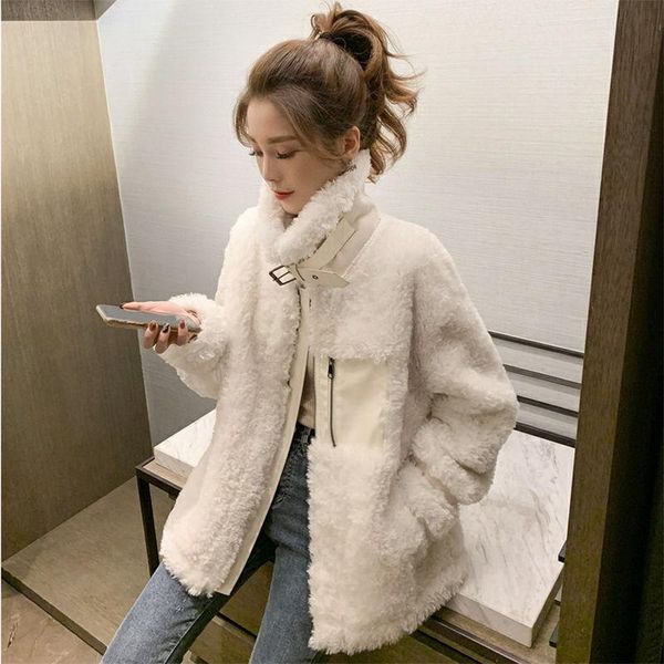 women's fur & faux autumn and winter 2021 korean version stand collar lamb fur-like coat all-match celebrity thin drop, Black
women's fur & faux autumn and winter 2021 korean version stand collar lamb fur-like coat all-match celebrity thin drop, Black