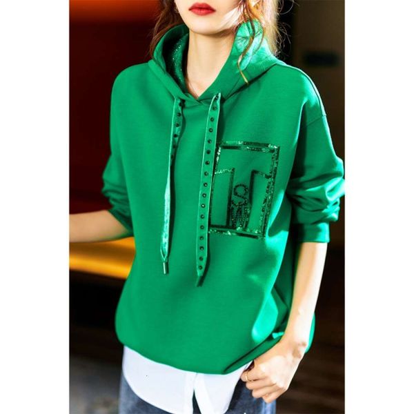 early autumn women's clothing slightly fat foreign style space cotton loose green hooded sweater women's fashion, Black
early autumn women's clothing slightly fat foreign style space cotton loose green hooded sweater women's fashion, Black