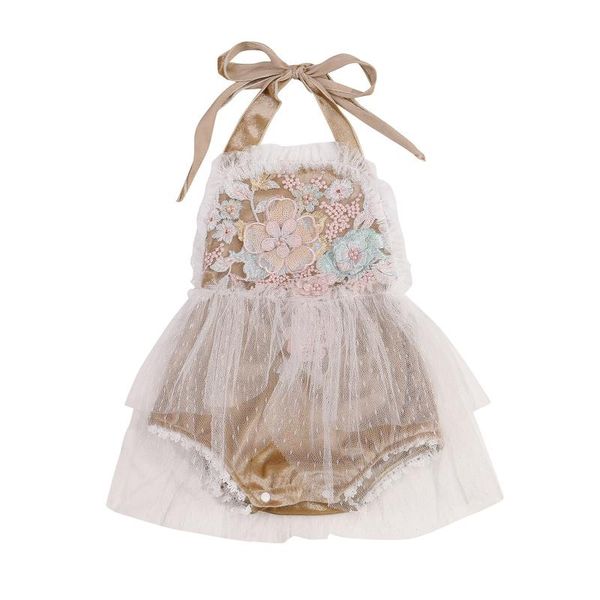 rompers 2021 infant summer halterneck romper, baby girl tie-up embroidery flower pattern mesh lace trim playsuit with beads 3m-2t, Blue
rompers 2021 infant summer halterneck romper, baby girl tie-up embroidery flower pattern mesh lace trim playsuit with beads 3m-2t, Blue