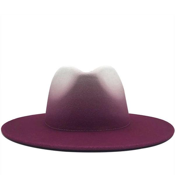wide brim hats men wool women vintage trilby felt fedora hat with gentleman elegant gradient rose for lady winter autumn jazz caps, Blue;gray
wide brim hats men wool women vintage trilby felt fedora hat with gentleman elegant gradient rose for lady winter autumn jazz caps, Blue;gray