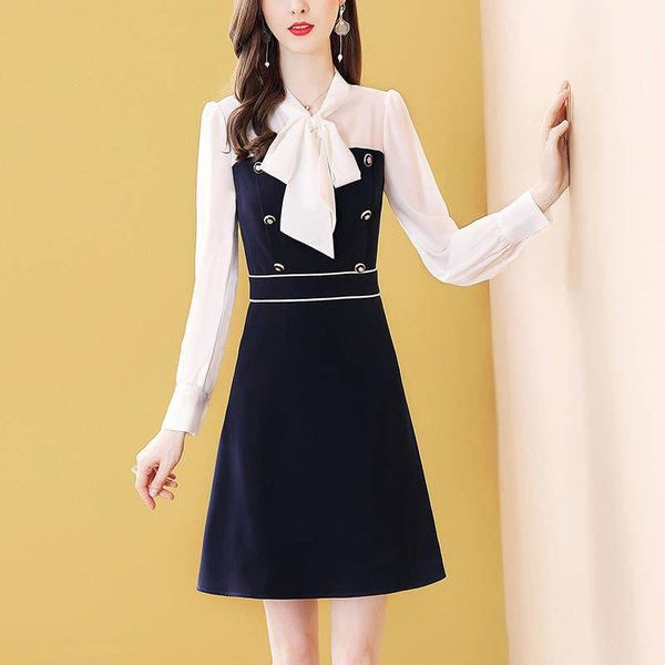 casual dresses women's spring autumn style dress elegant bow long sleeve fake two pieces button ss1612, Black;gray
casual dresses women's spring autumn style dress elegant bow long sleeve fake two pieces button ss1612, Black;gray