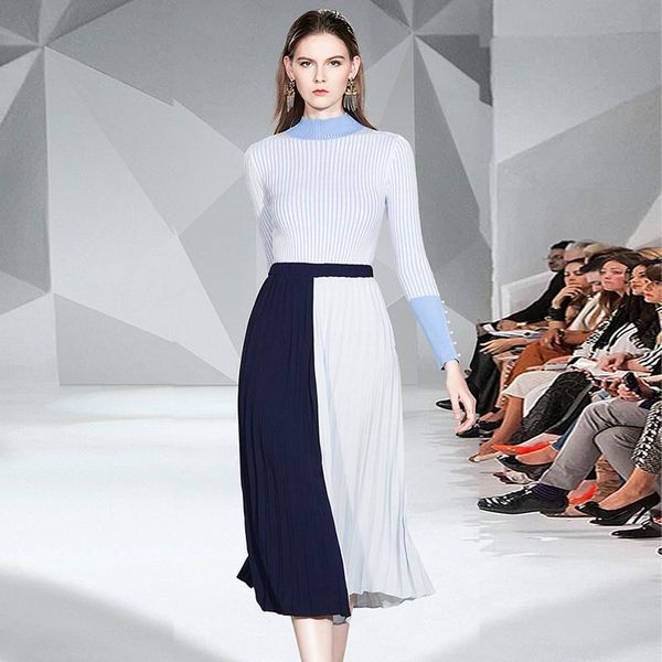 two piece dress 2021 autumn winter ol set women suit runway knitted sweater pullovers +pleated long skirt 2, White
two piece dress 2021 autumn winter ol set women suit runway knitted sweater pullovers +pleated long skirt 2, White