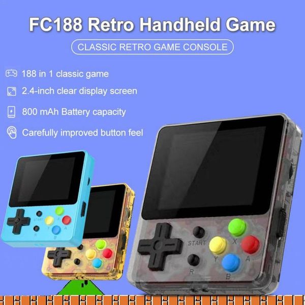 fc188 retro handheld game console 188 games player 128m digital system 2.4 inch full view ips lcd screen support tv output portable players
fc188 retro handheld game console 188 games player 128m digital system 2.4 inch full view ips lcd screen support tv output portable players