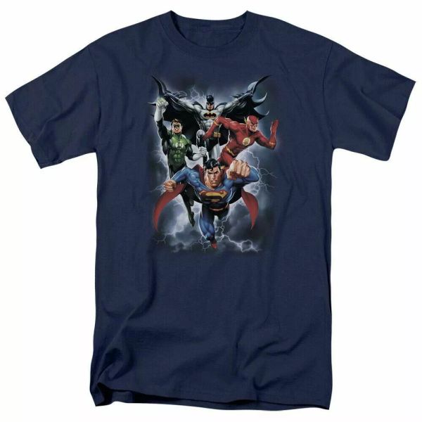 Justice League The Coming Storm T Shirt Mens Licensed DC Comics Tee Navy, White;black
Justice League The Coming Storm T Shirt Mens Licensed DC Comics Tee Navy, White;black