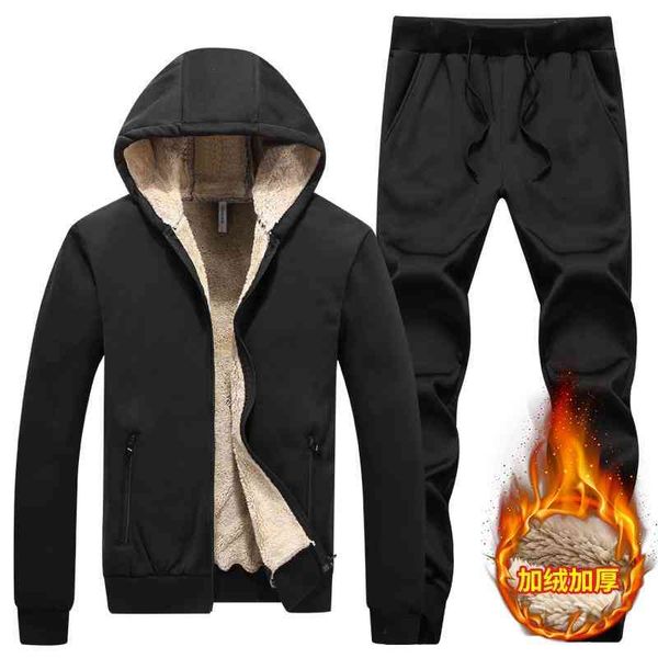 men set winter warm thick hooded jacket+pants 2pc sets lamb cashmere hoodies zipper tracksuit man sports suit plus size, Gray
men set winter warm thick hooded jacket+pants 2pc sets lamb cashmere hoodies zipper tracksuit man sports suit plus size, Gray