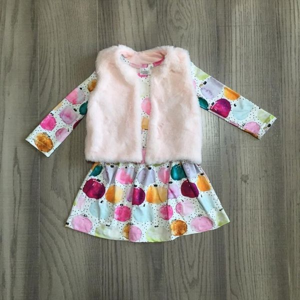 set baby girl fall winter clothes girls pink plush vest coat pumpkin dress, Blue
set baby girl fall winter clothes girls pink plush vest coat pumpkin dress, Blue